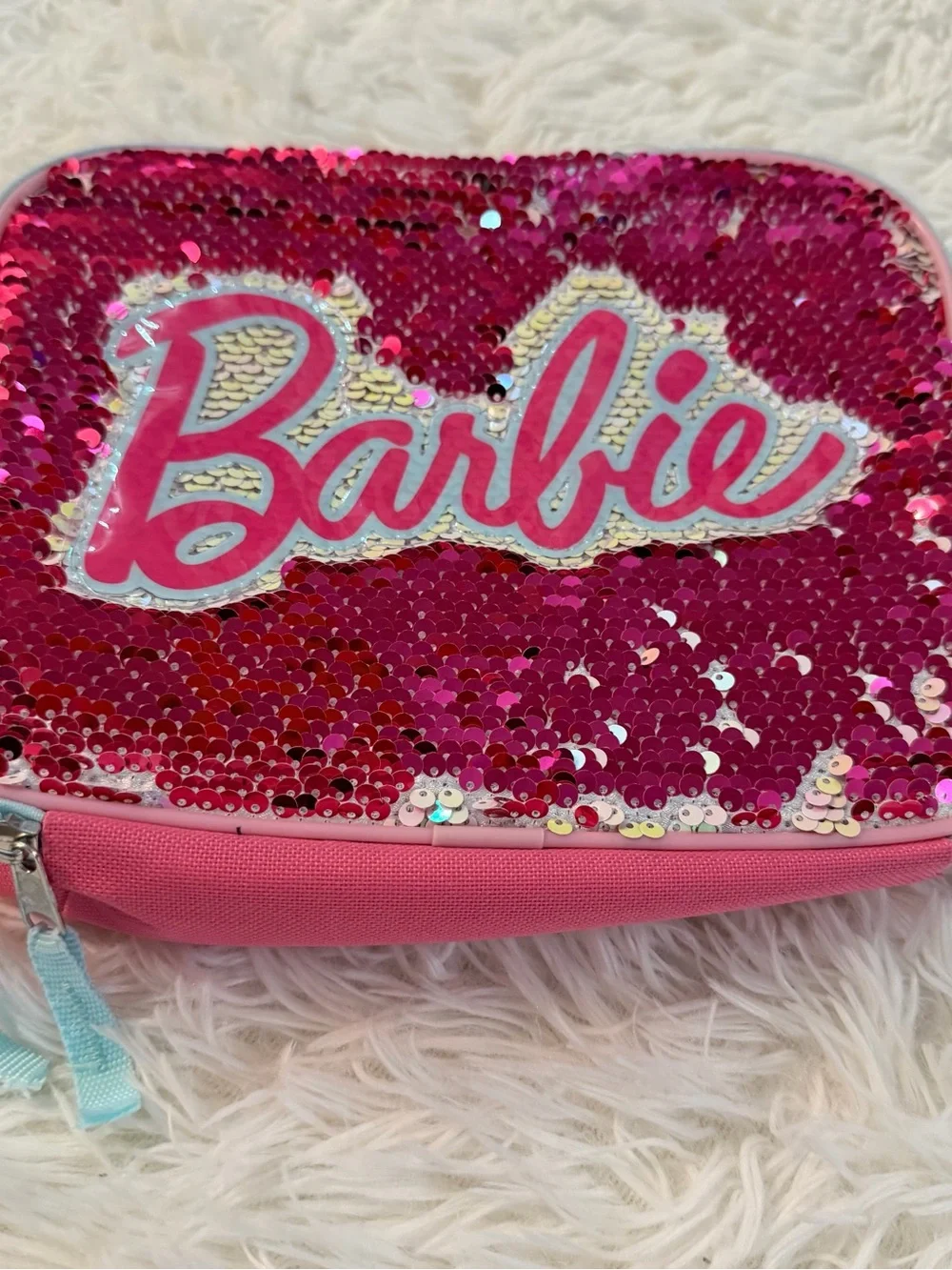 Barbie Pink Reversible Sequin Insulated Lunch Box